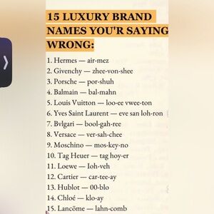Luxury Brand Pronunciation Guide Poster